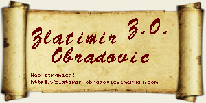 Zlatimir Obradović vizit kartica